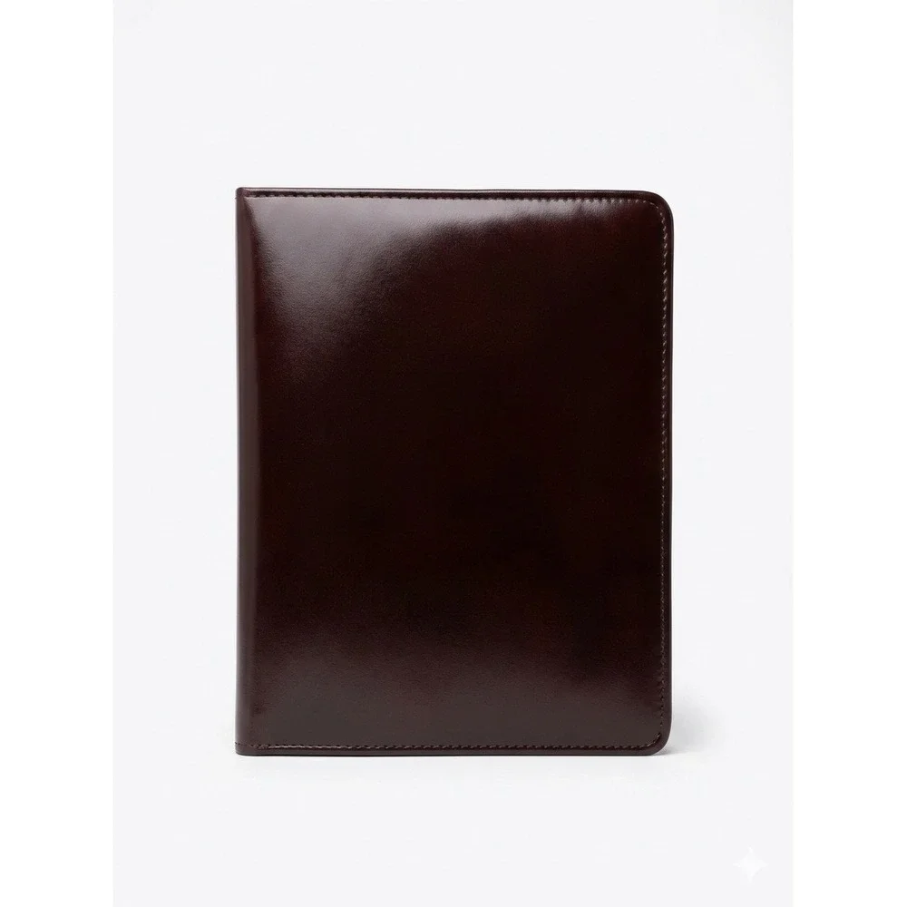 Vtg Deep Burgundy Leather Small‎ 3-Ring Binder Organizer Portfolio Inserts YKK